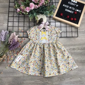 váy hoa thô bé gái ren ngưc 